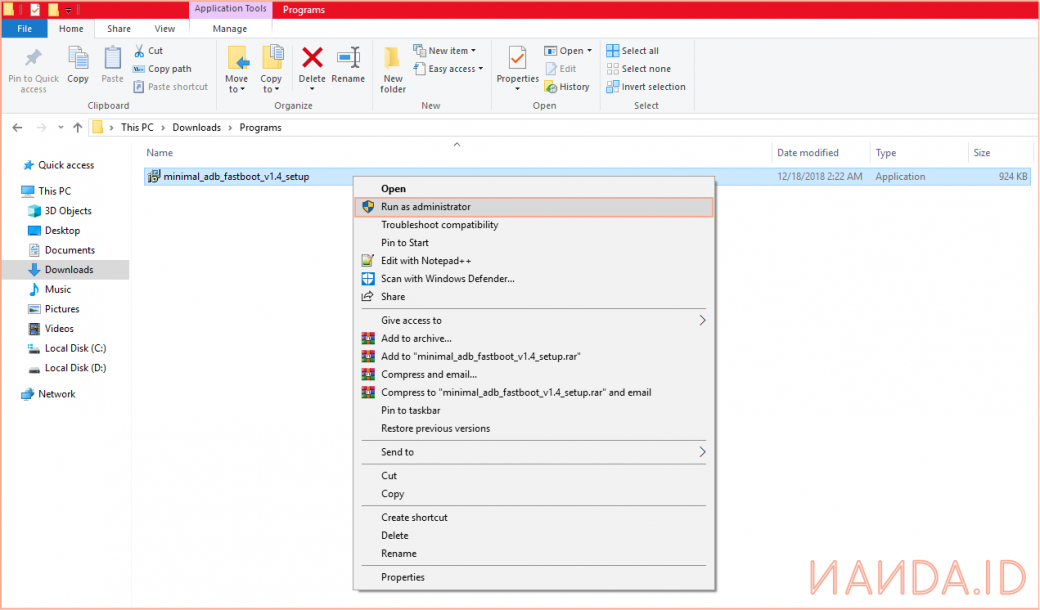 Cara Instal Minimal ADB and Fastboot Untuk Windows