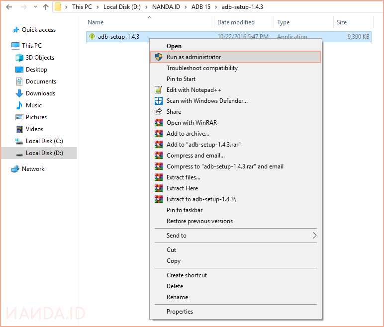 Cara Instal 15 Seconds ADB Fastboot Untuk Windows