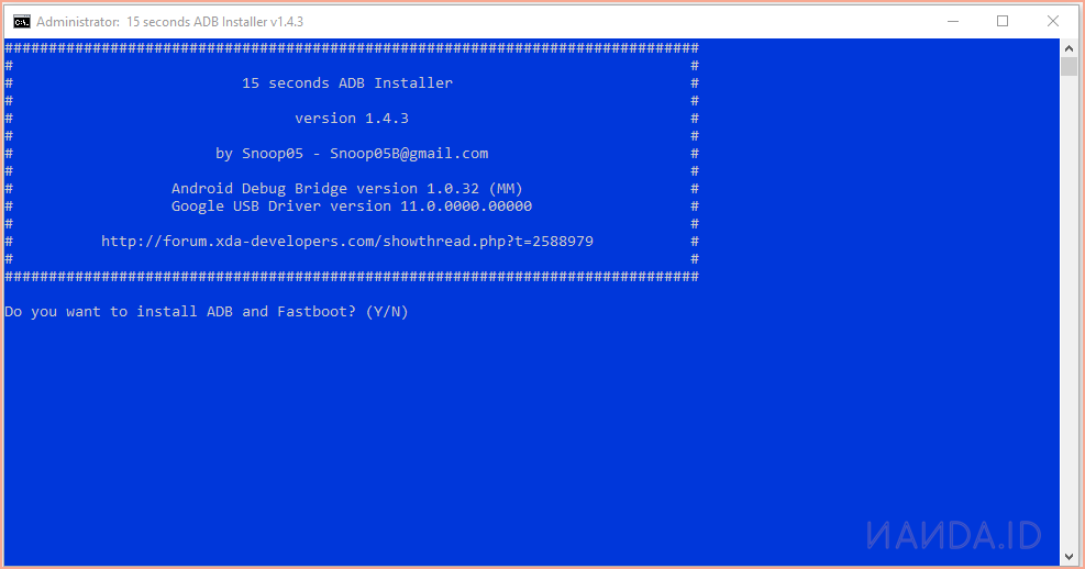 Cara Instal 15 Seconds ADB Fastboot Untuk Windows