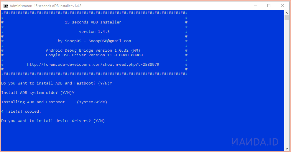 Cara Instal 15 Seconds ADB Fastboot Untuk Windows