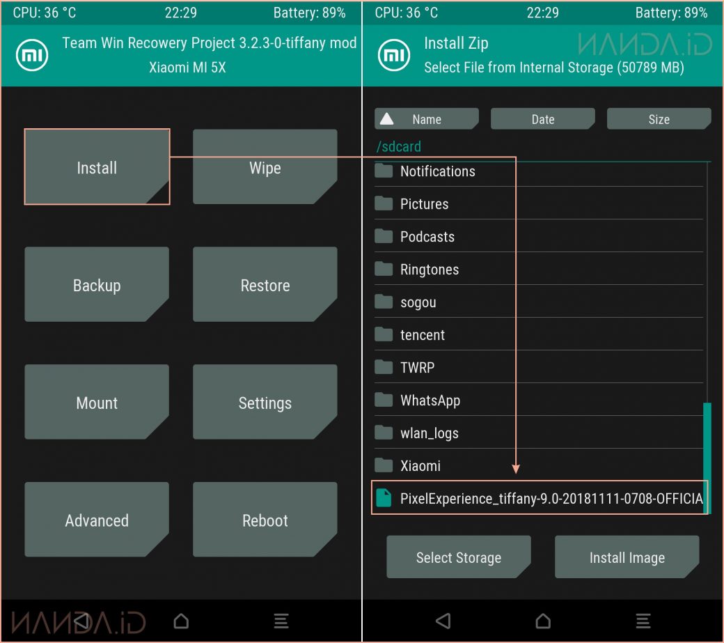 Tutorial Install ROM Pixel Experience Pie 9.0 Mi 5X Tiffany