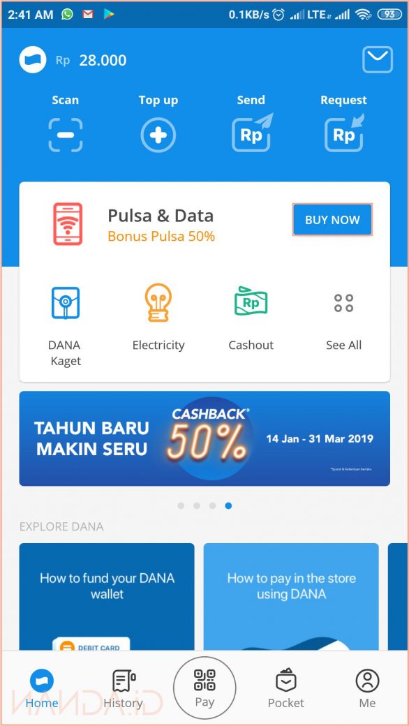 Tutorial Cara Isi Pulsa Melalui Aplikasi DANA