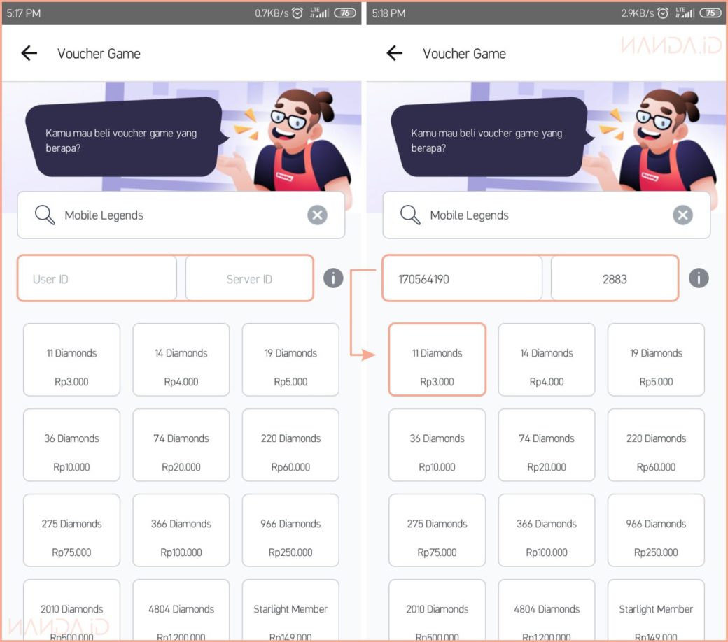 Cara Membeli Diamonds Mobile Legends Melalui Bukalapak