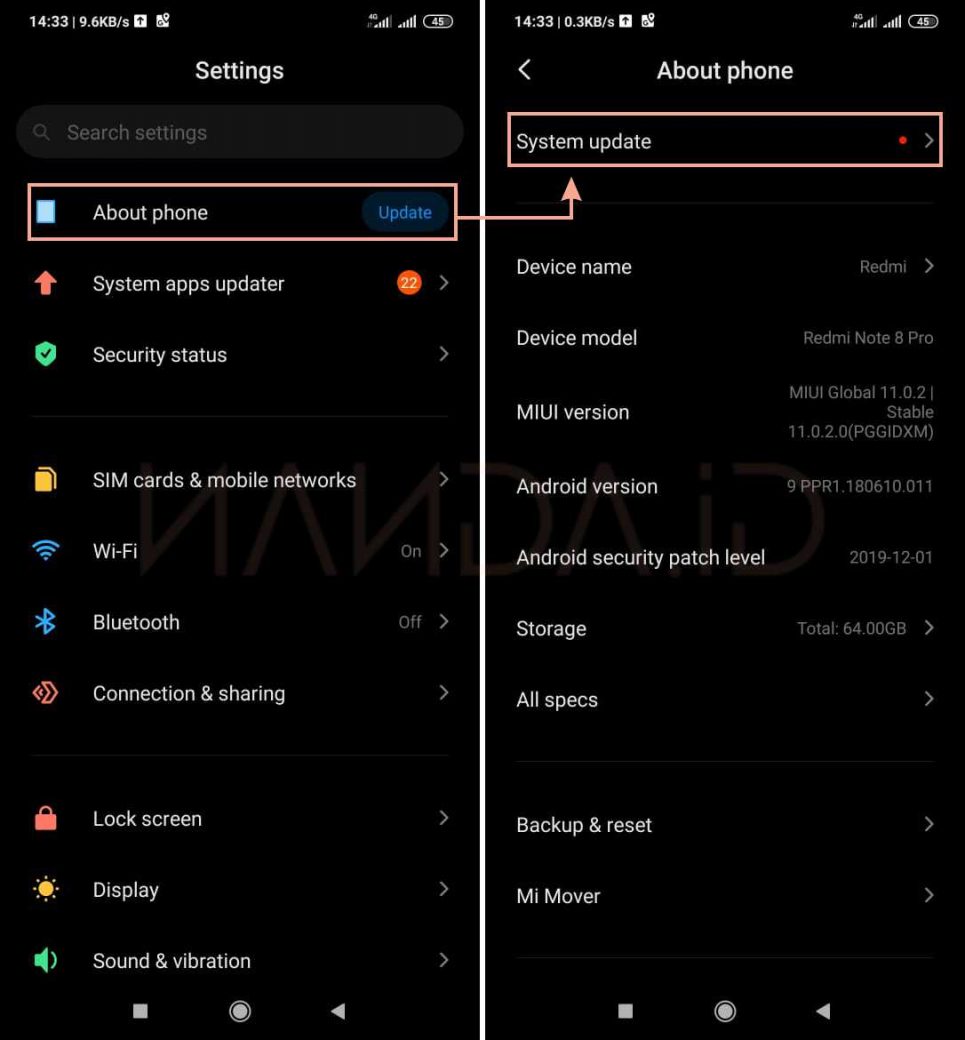 Update Redmi Note 8 Pro (Begonia) ke Android 10 (MIUI 11)