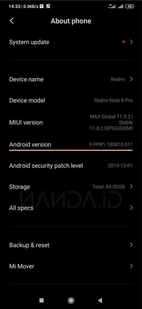 Update Redmi Note 8 Pro (Begonia) ke Android 10 (MIUI 11)