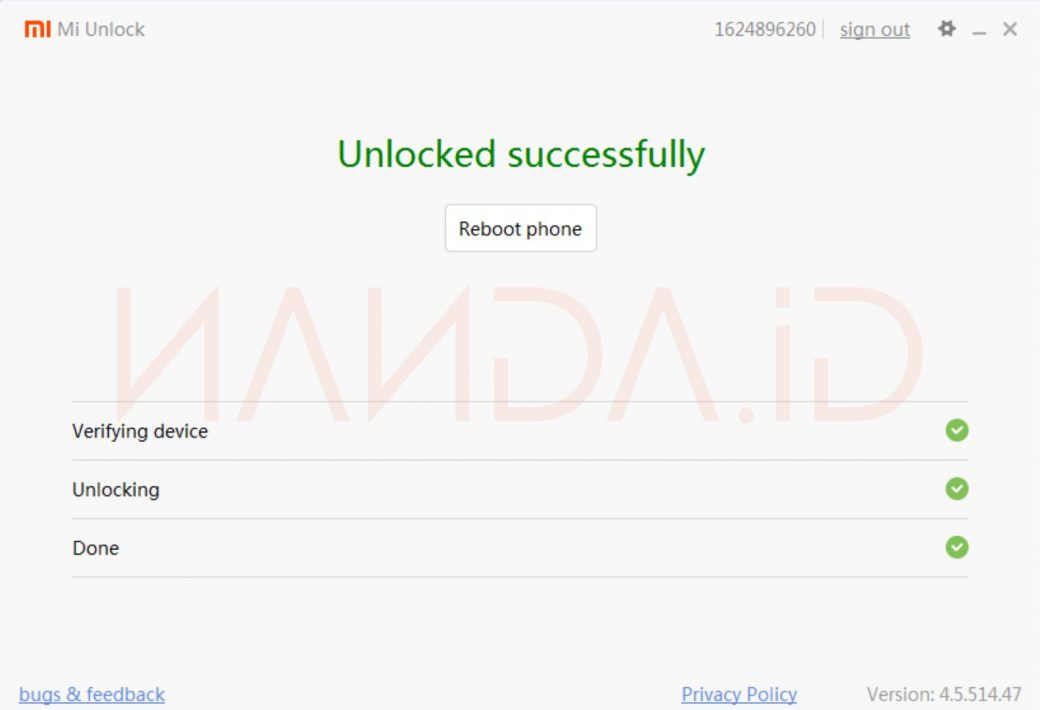 Unlock Bootloader (UBL) Redmi Note 8 Pro (Begonia)