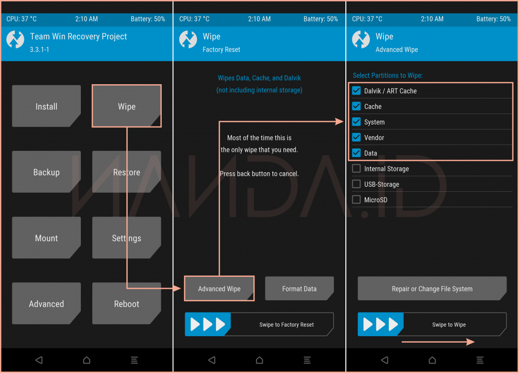 Cara Flash / Instal Stock ROM Recovery MIUI Melalui TWRP